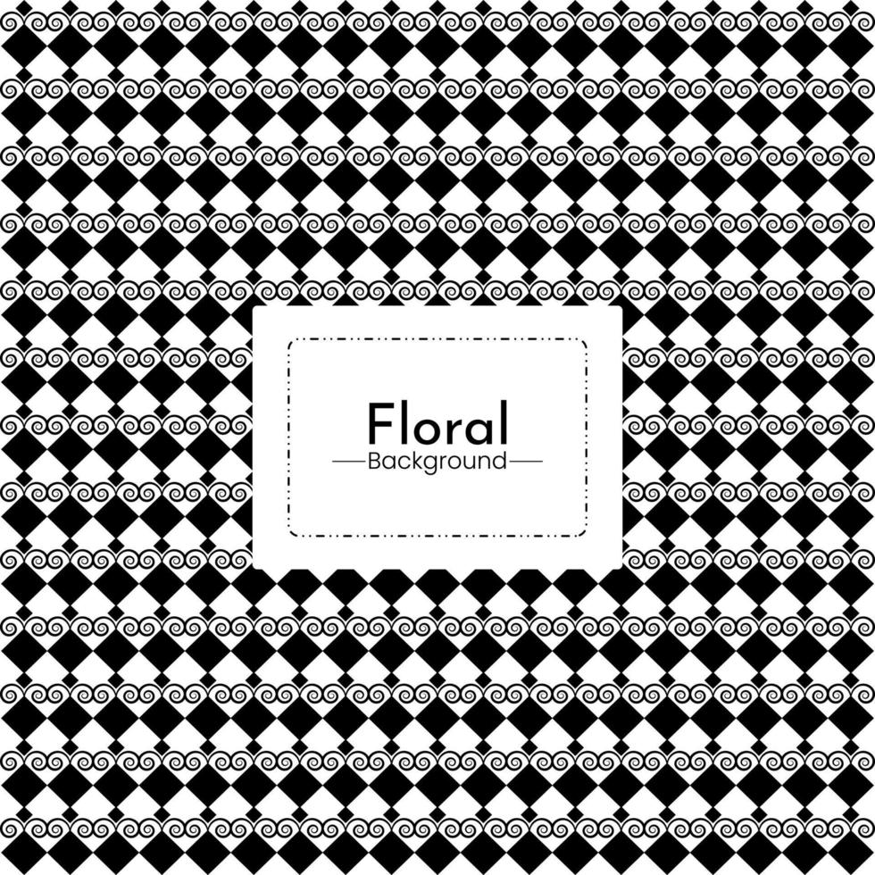 Black white floral elements geometric background vector graphics design Premium Vector