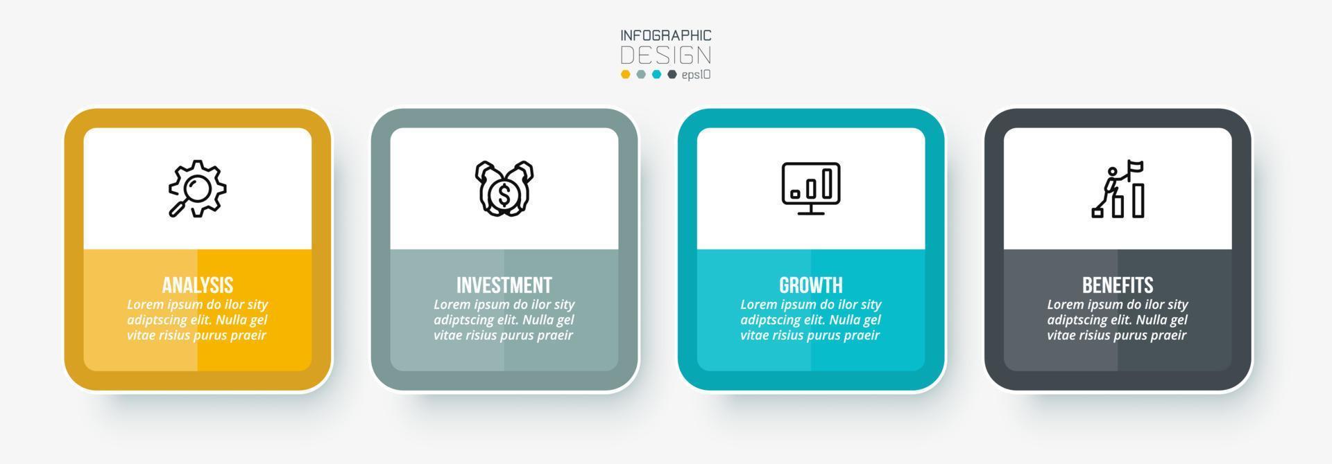 concepto de negocio de plantilla infográfica con opción. vector