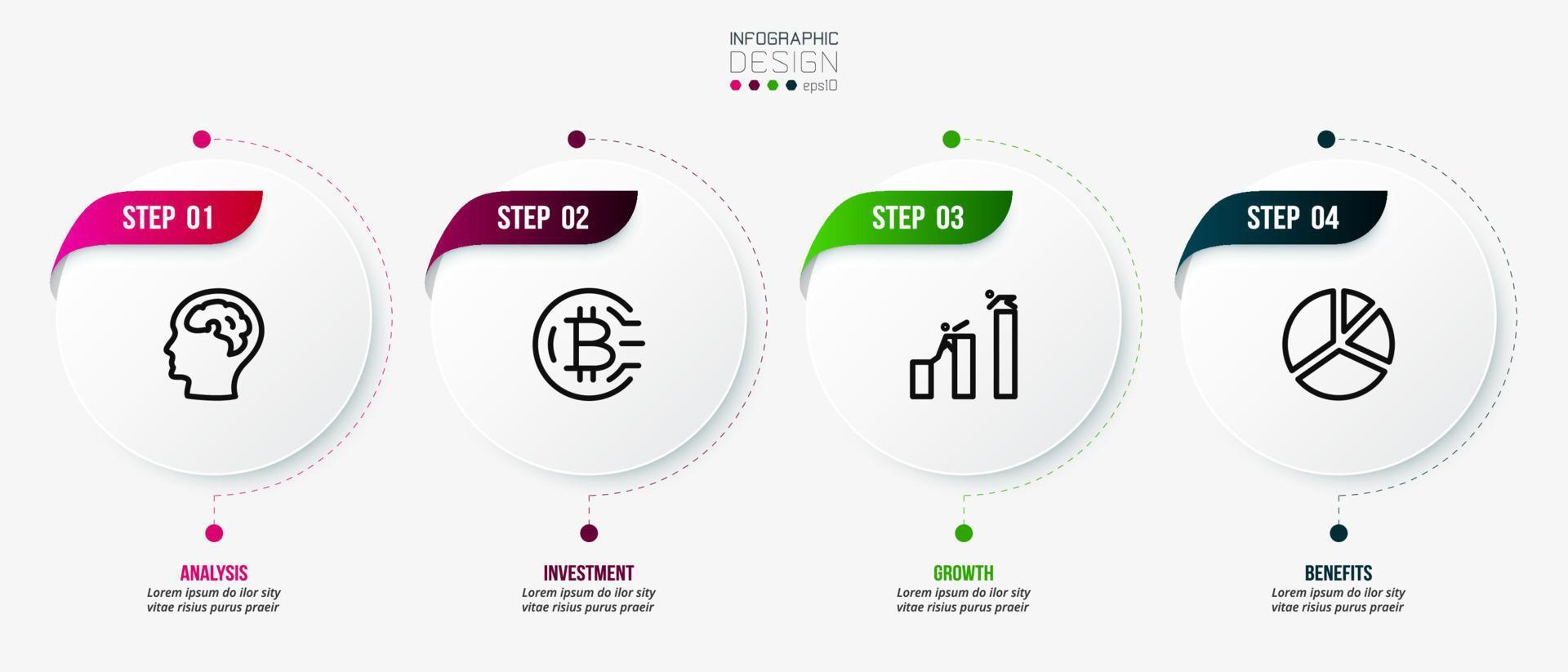 Infographic template business concept with step. vector