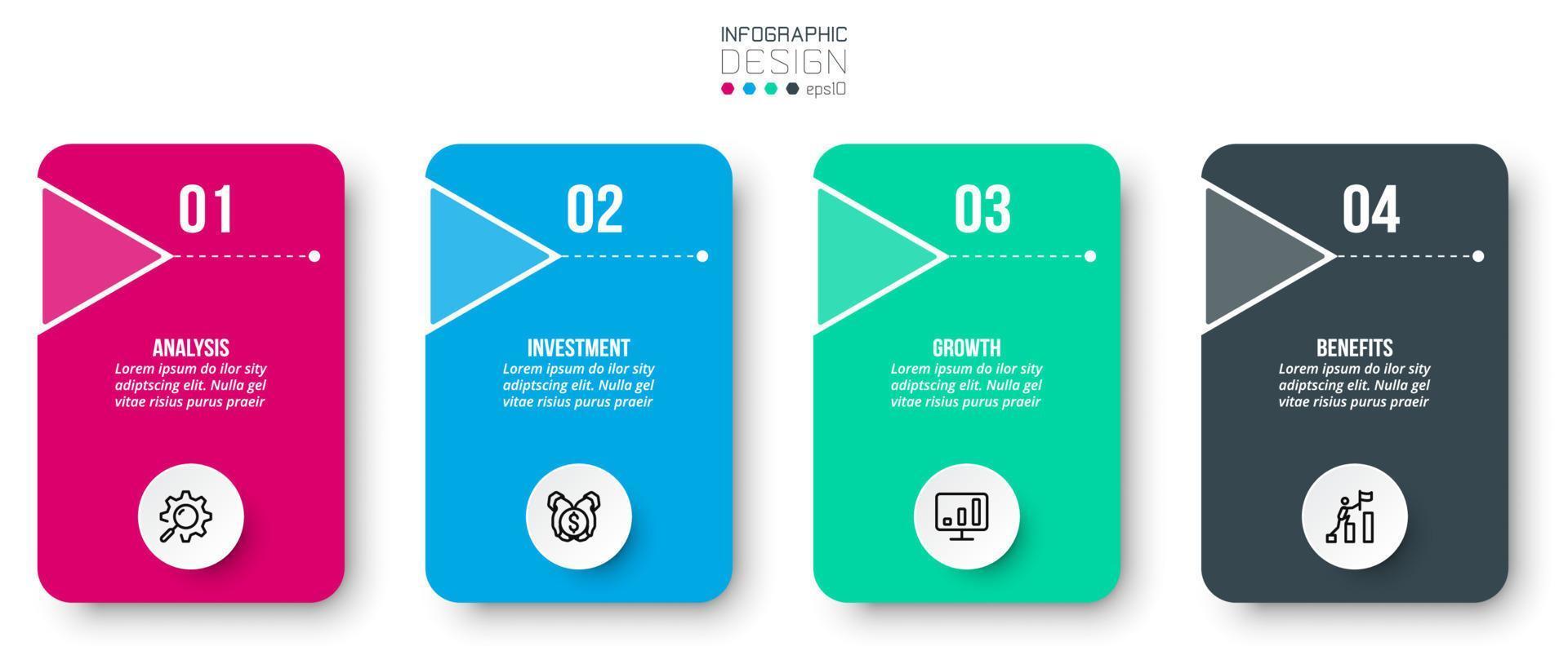 Infographic template business concept with step. vector