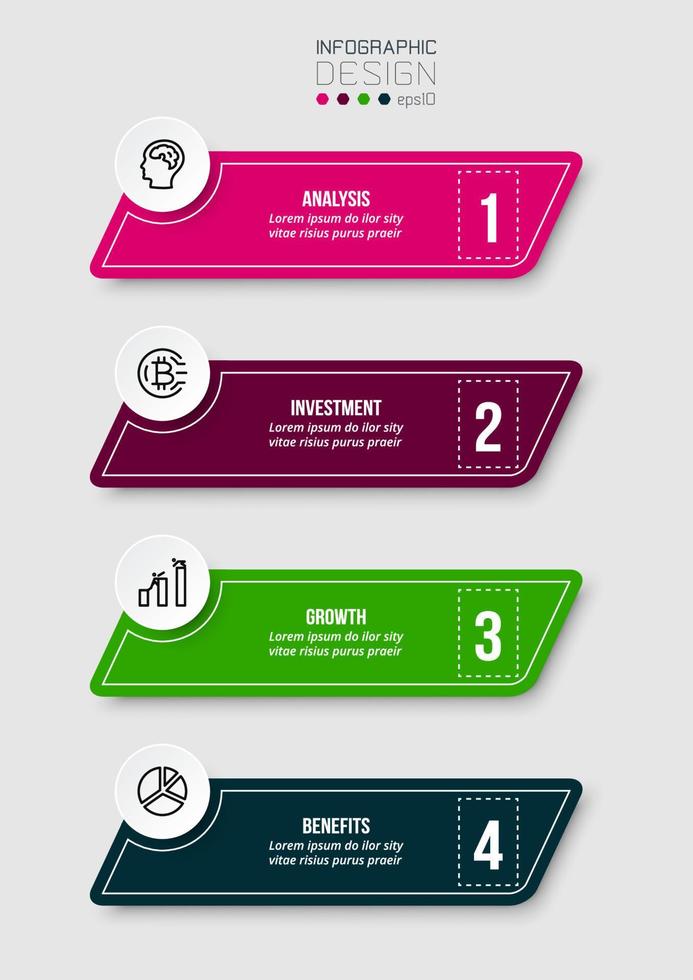 Infographic template business concept with workflow. vector