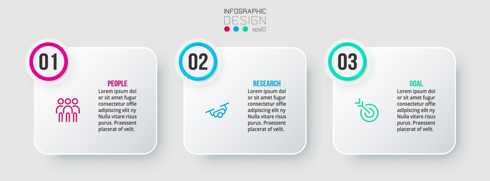 Infographic template business concept with step. vector