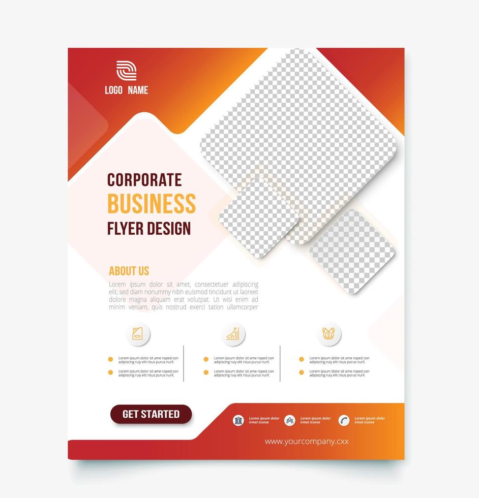 Corporate business flyer design template. vector