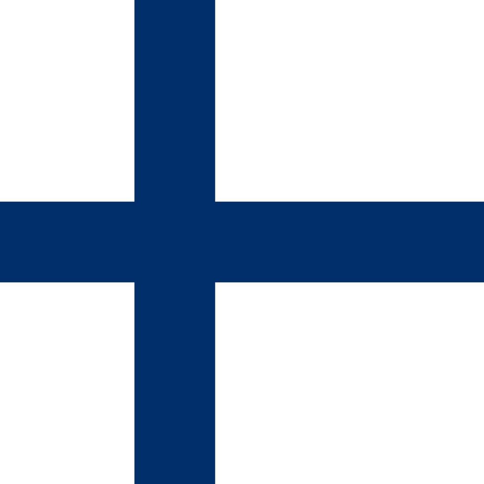 Finland flag, official colors. Vector illustration.