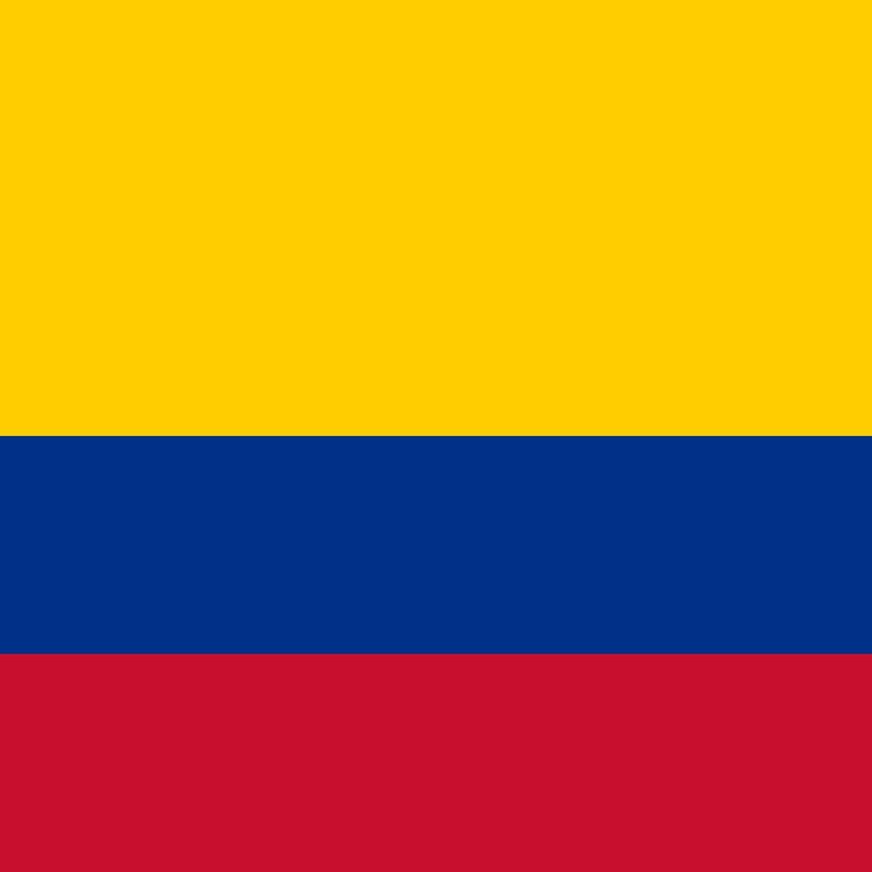 Colombia flag, official colors. Vector illustration.