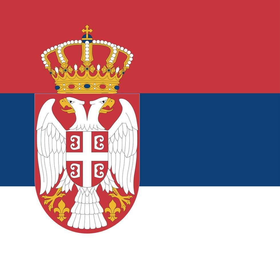 Serbia flag, official colors. Vector illustration.