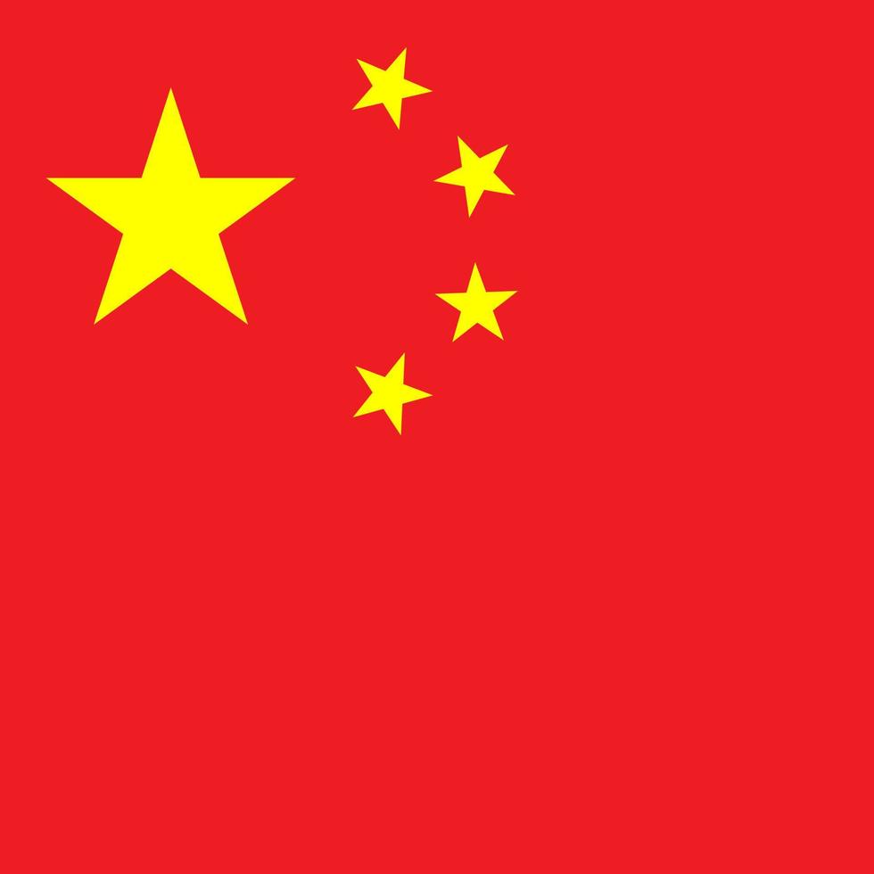 China flag, official colors. Vector illustration.