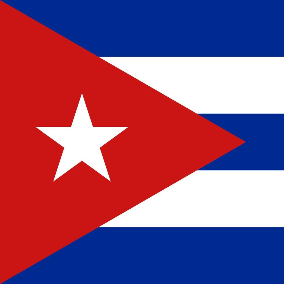 Cuba flag, official colors. Vector illustration.