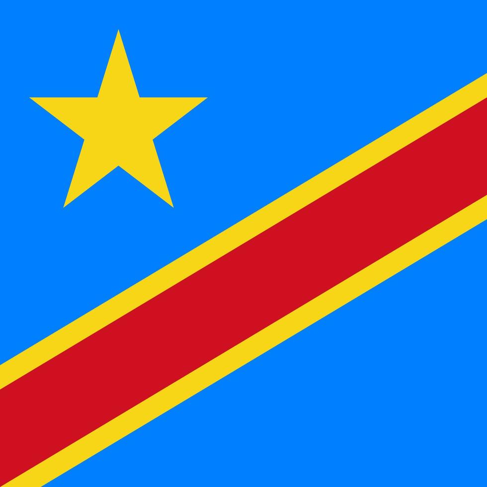 bandera de la república democrática del congo, colores oficiales. ilustración vectorial vector