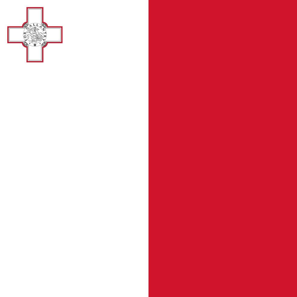 Malta flag, official colors. Vector illustration.