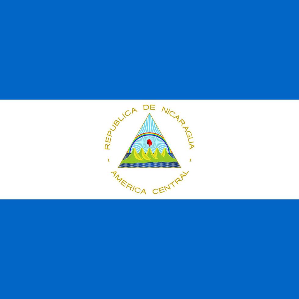 Nicaragua flag, official colors. Vector illustration.