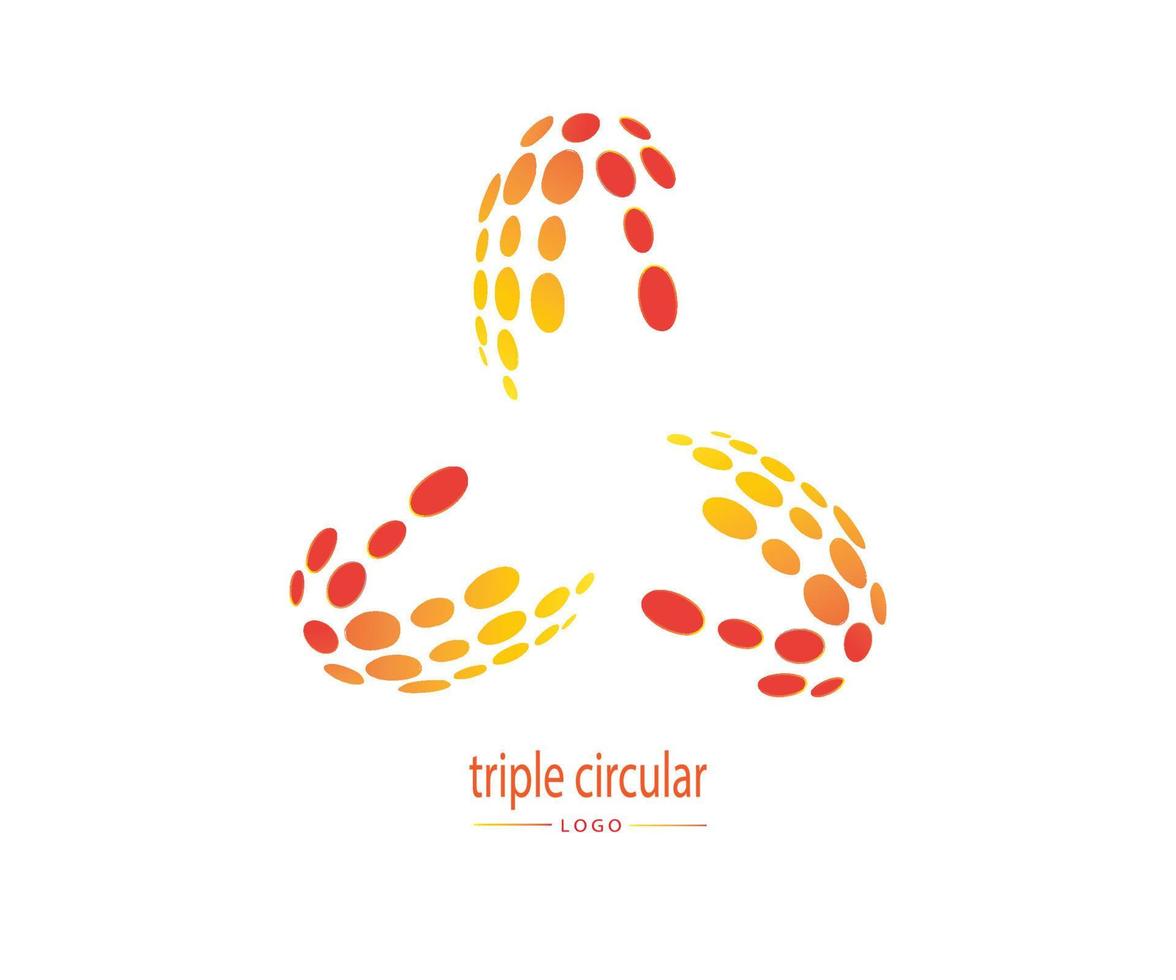 plantilla de diseño de logotipo circular triple vector