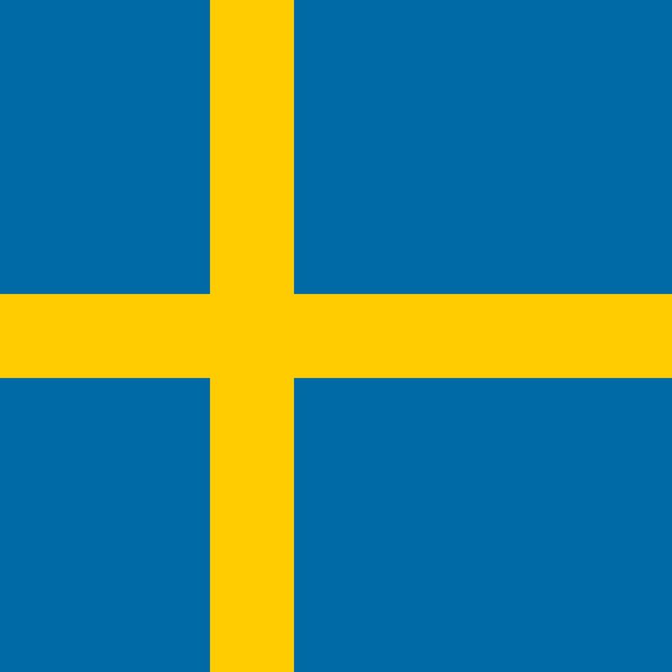 Sweden flag, official colors. Vector illustration.