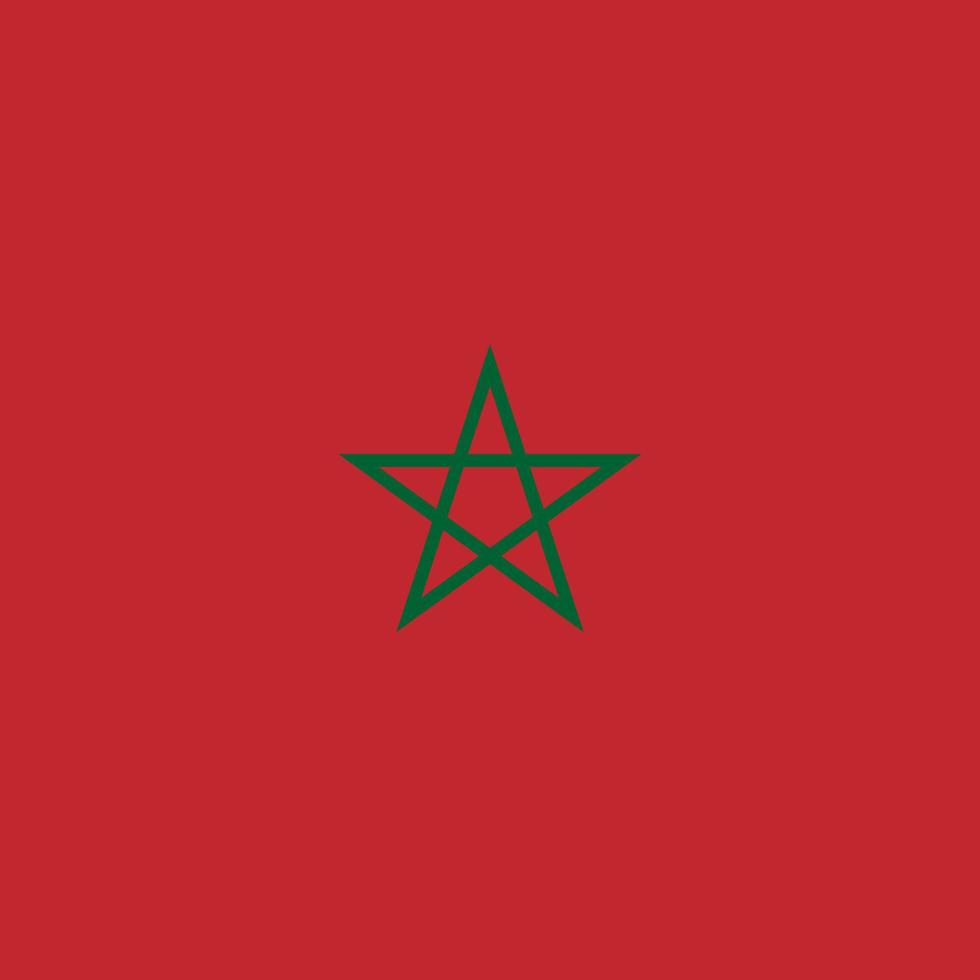 Morocco flag, official colors. Vector illustration.