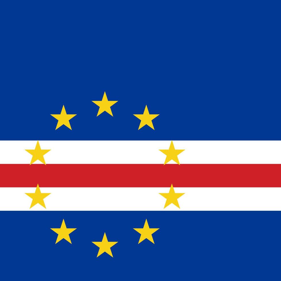 Cape Verde flag, official colors. Vector illustration.