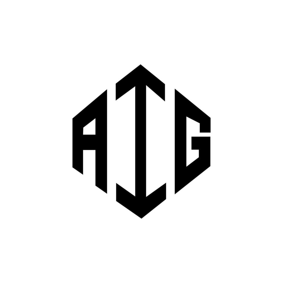 diseño de logotipo de letra aig con forma de polígono. diseño de logotipo en forma de cubo y polígono aig. plantilla de logotipo vectorial hexagonal aig colores blanco y negro. monograma aig, logotipo comercial e inmobiliario. vector