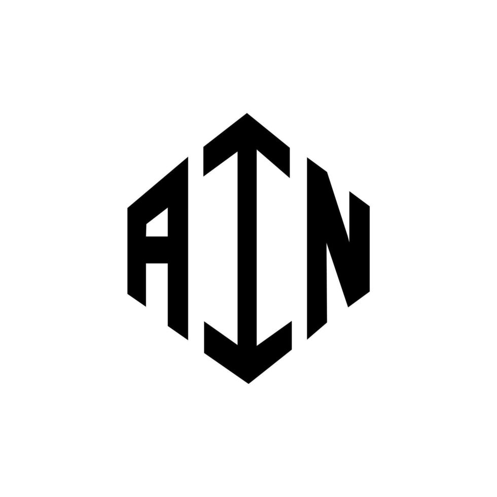 diseño de logotipo de letra ain con forma de polígono. un diseño de logotipo en forma de polígono y cubo. una plantilla de logotipo vectorial hexagonal en colores blanco y negro. ain monograma, logotipo comercial e inmobiliario. vector