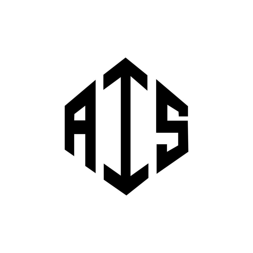 AIS letter logo design with polygon shape. AIS polygon and cube shape logo design. AIS hexagon vector logo template white and black colors. AIS monogram, business and real estate logo.