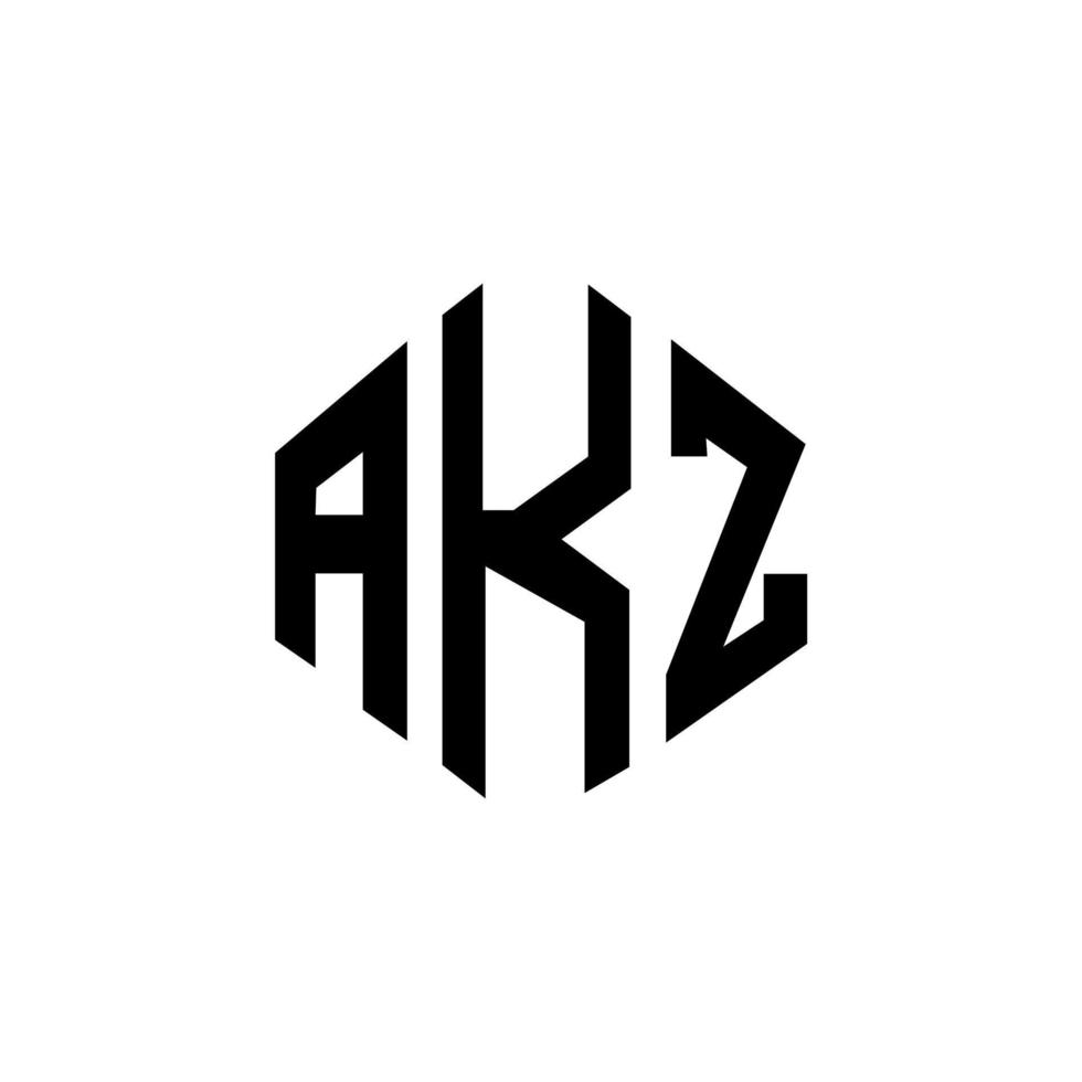 diseño de logotipo de letra akz con forma de polígono. akz polígono y diseño de logotipo en forma de cubo. akz hexágono vector logo plantilla colores blanco y negro. Monograma akz, logotipo comercial y inmobiliario.