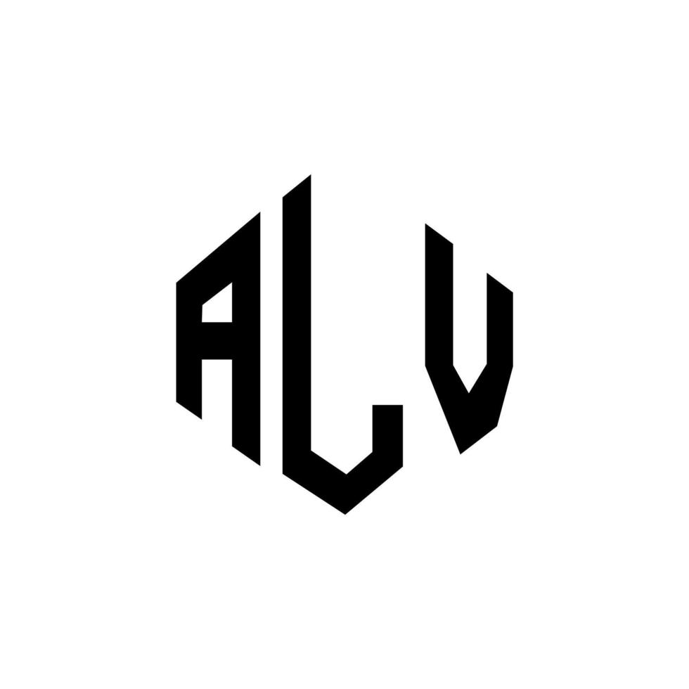 ALV letter logo design with polygon shape. ALV polygon and cube shape logo design. ALV hexagon vector logo template white and black colors. ALV monogram, business and real estate logo.