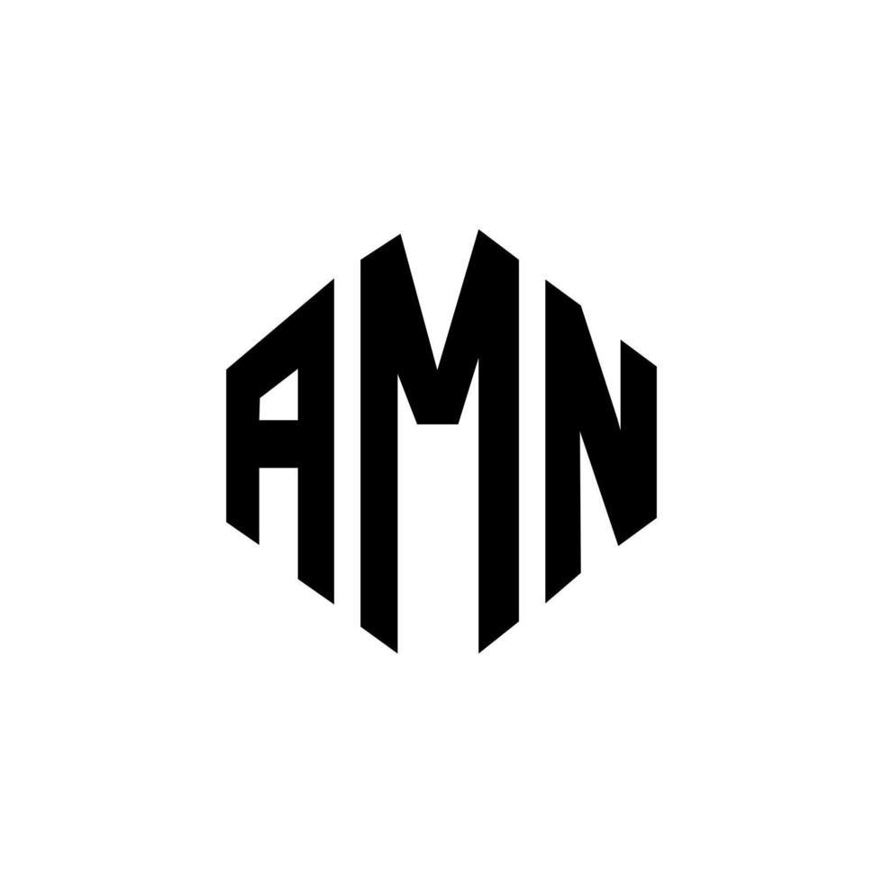 diseño de logotipo de letra amn con forma de polígono. diseño de logotipo en forma de cubo y polígono amn. amn plantilla de logotipo vectorial hexagonal colores blanco y negro. monograma amn, logotipo comercial e inmobiliario. vector