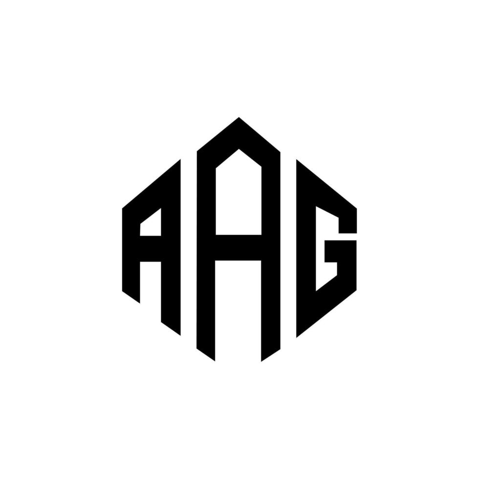 diseño de logotipo de letra aag con forma de polígono. diseño de logotipo en forma de cubo y polígono aag. aag hexágono vector logo plantilla colores blanco y negro. monograma aag, logotipo comercial y inmobiliario.