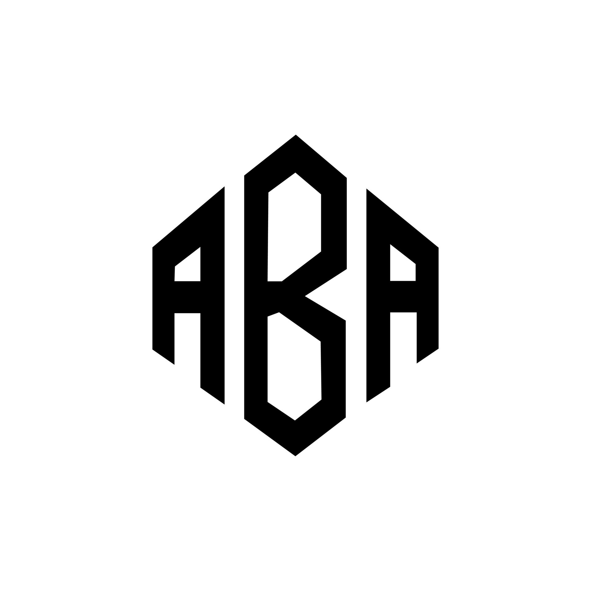 diseño de logotipo de letra aba con forma de polígono. aba polígono y