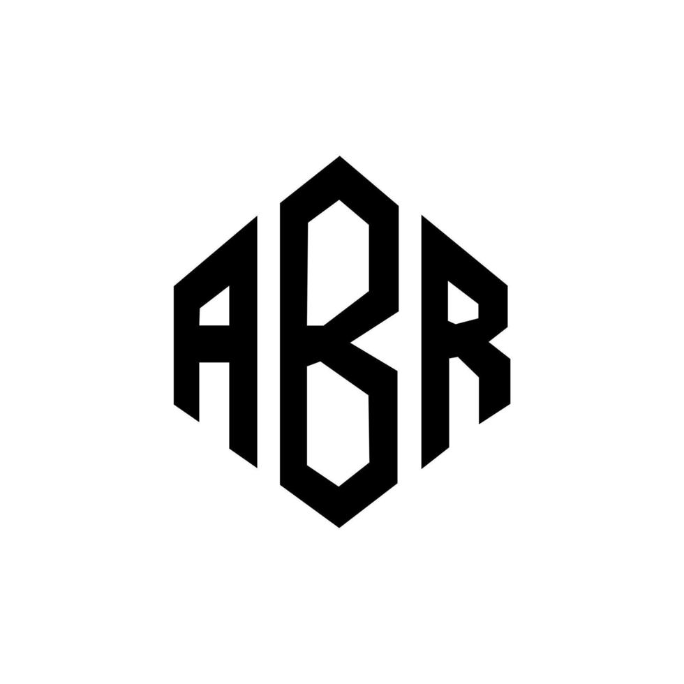 ABR letter logo design with polygon shape. ABR polygon and cube shape logo design. ABR hexagon vector logo template white and black colors. ABR monogram, business and real estate logo.