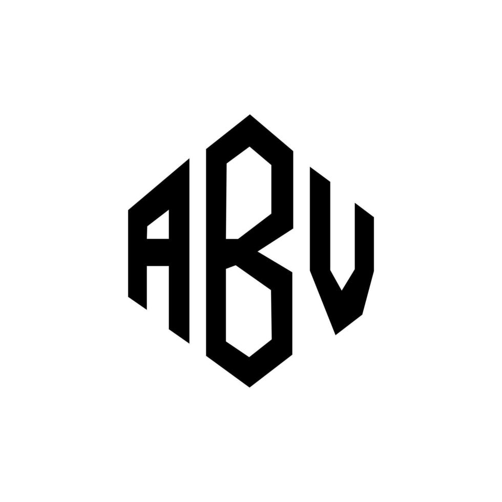 ABV letter logo design with polygon shape. ABV polygon and cube shape logo design. ABV hexagon vector logo template white and black colors. ABV monogram, business and real estate logo.