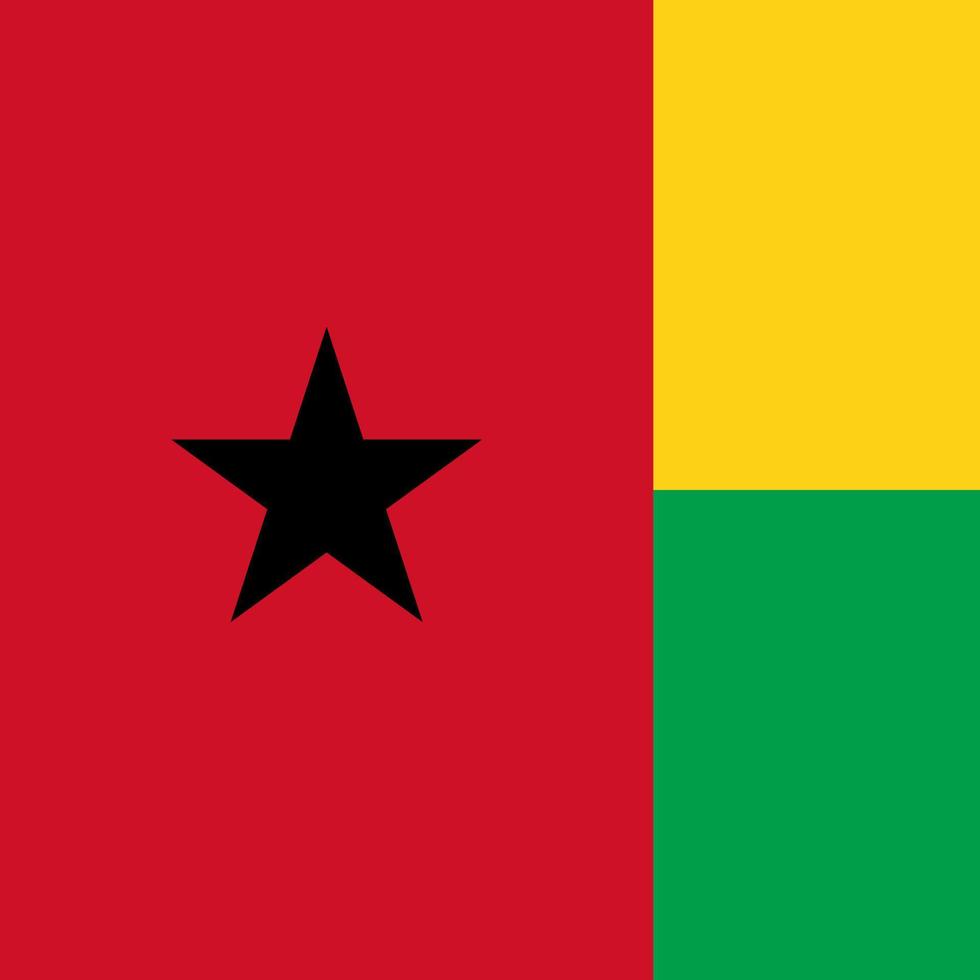 Guinea Bissau flag, official colors. Vector illustration.