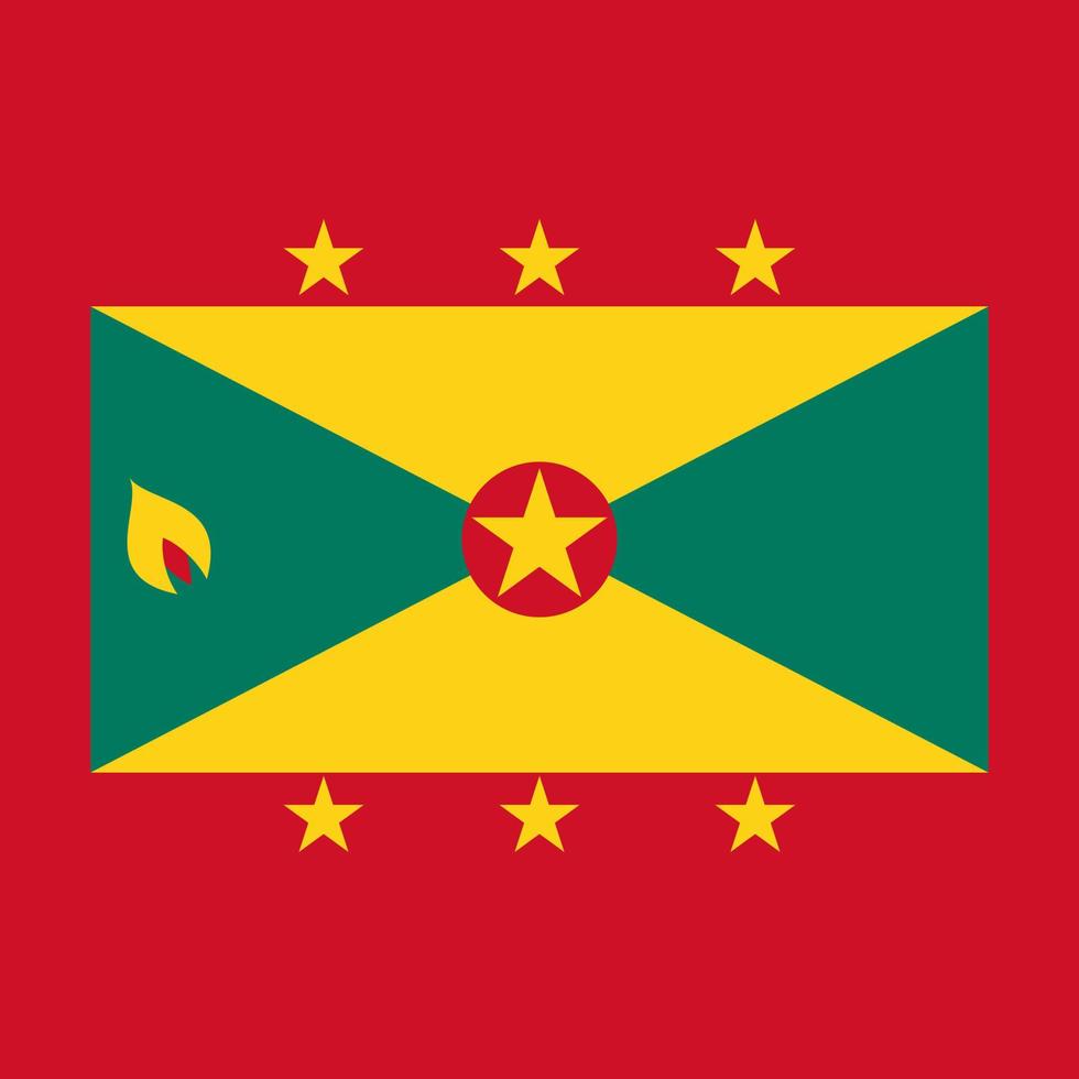 Grenada flag, official colors. Vector illustration.