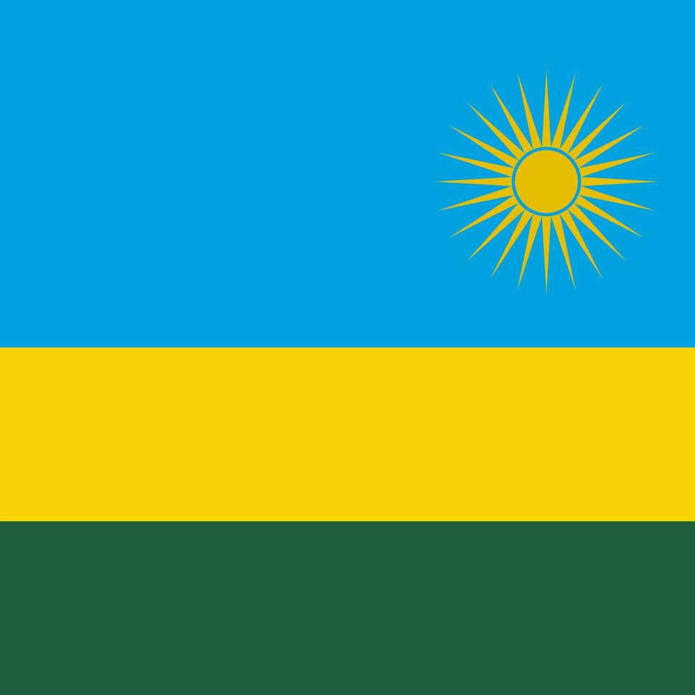 Rwanda flag, official colors. Vector illustration.