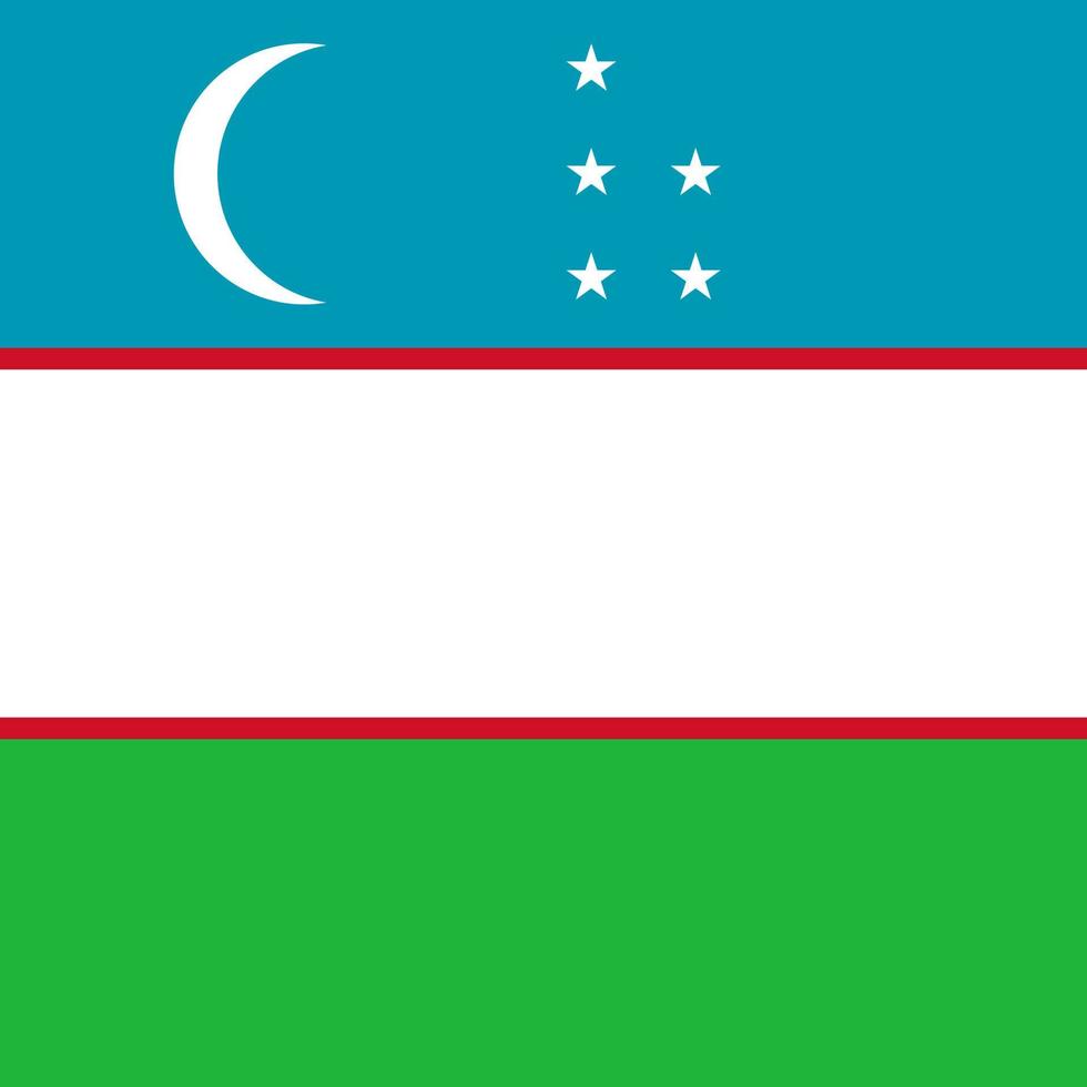 Uzbekistan flag, official colors. Vector illustration.