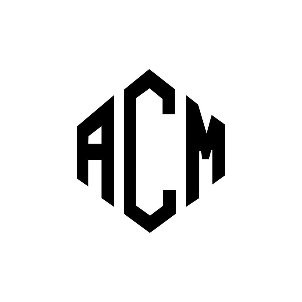 diseño de logotipo de letra acm con forma de polígono. acm polígono y diseño de logotipo en forma de cubo. plantilla de logotipo vectorial hexagonal acm colores blanco y negro. monograma acm, logotipo empresarial y inmobiliario. vector