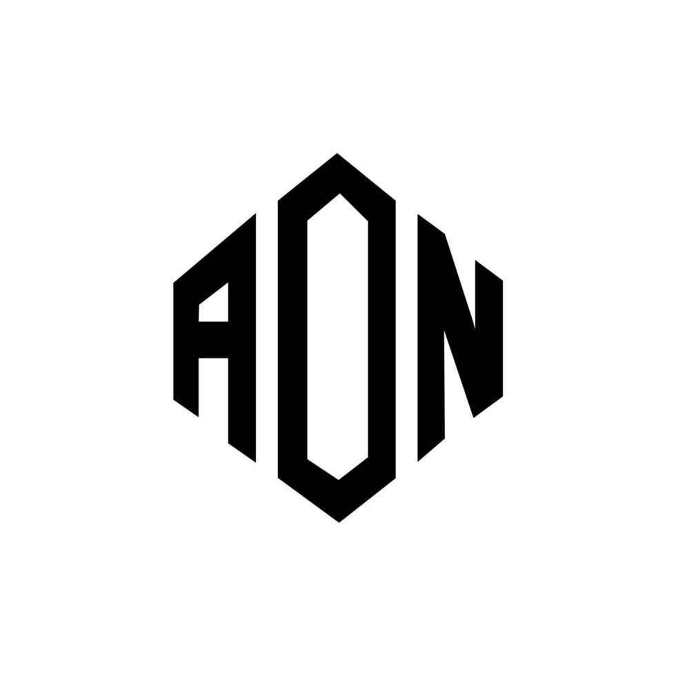 AON letter logo design with polygon shape. AON polygon and cube shape logo design. AON hexagon vector logo template white and black colors. AON monogram, business and real estate logo.