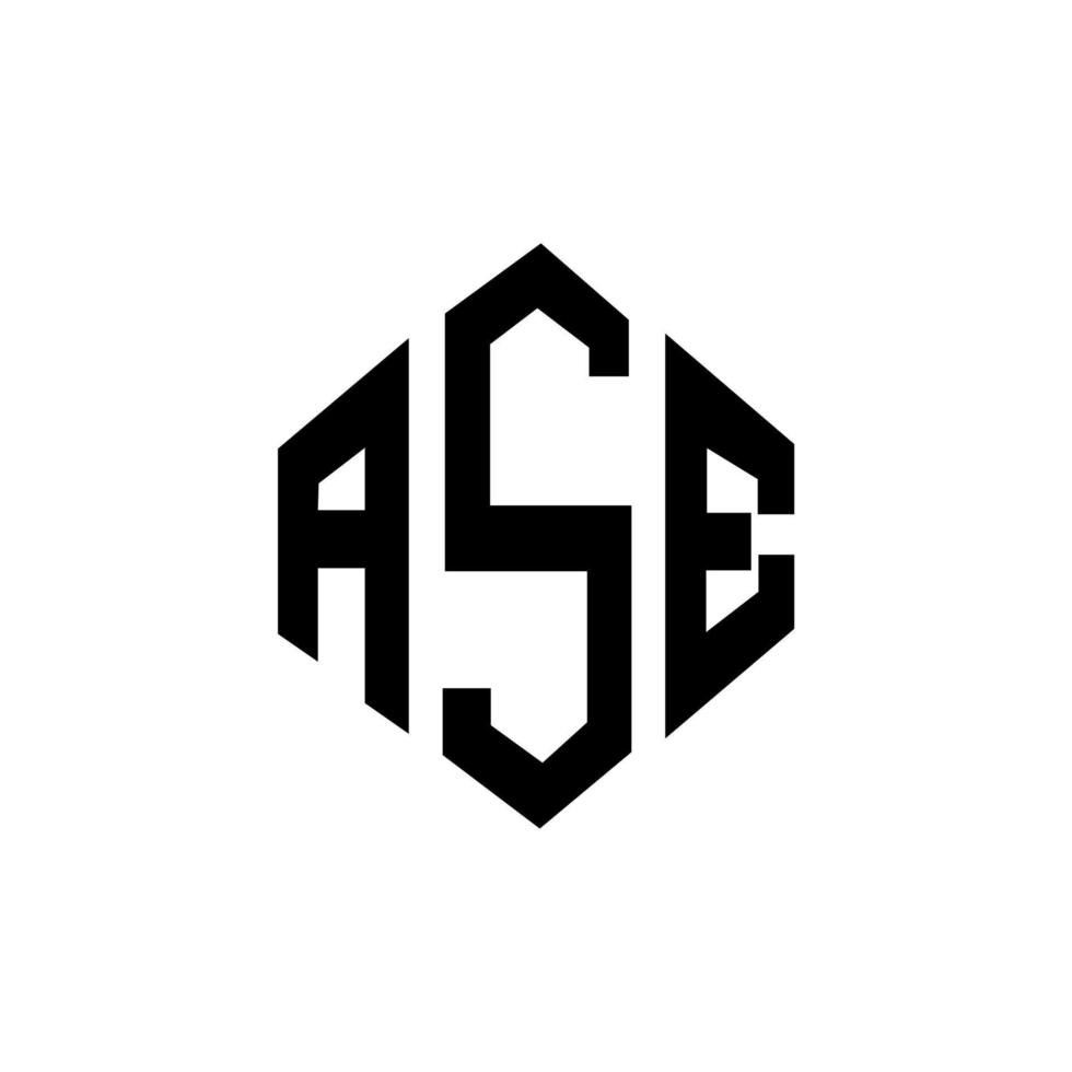 ASE letter logo design with polygon shape. ASE polygon and cube shape logo design. ASE hexagon vector logo template white and black colors. ASE monogram, business and real estate logo.