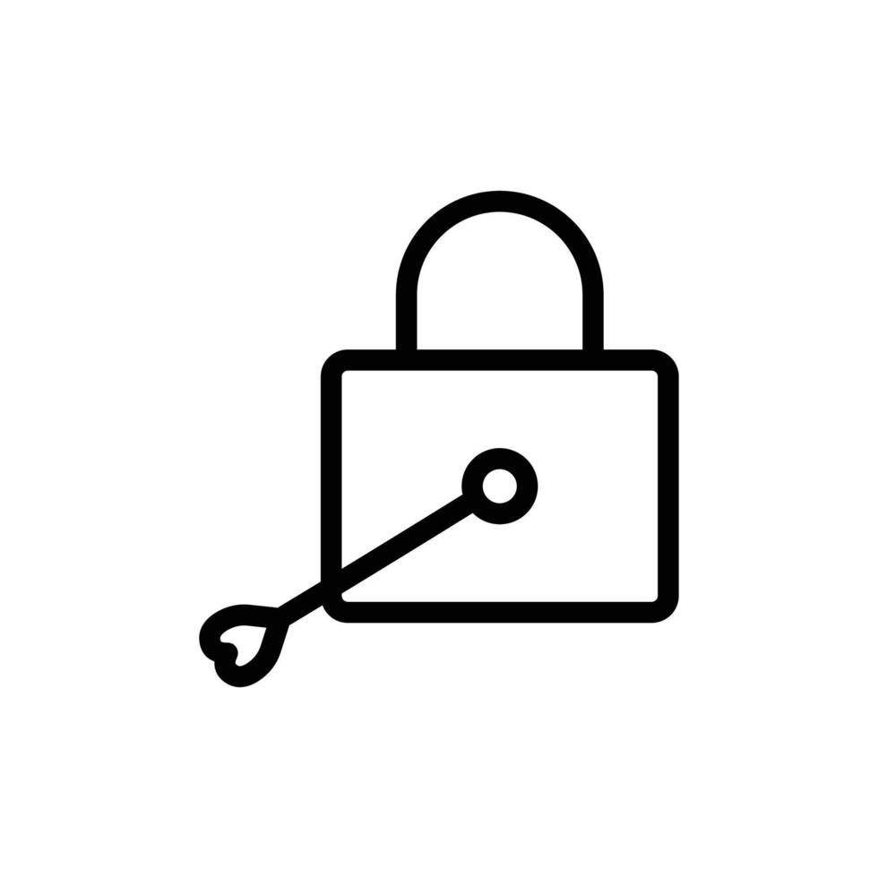 Lock icon with heart arrow . Icon related to wedding. line icon style. Simple design editable vector