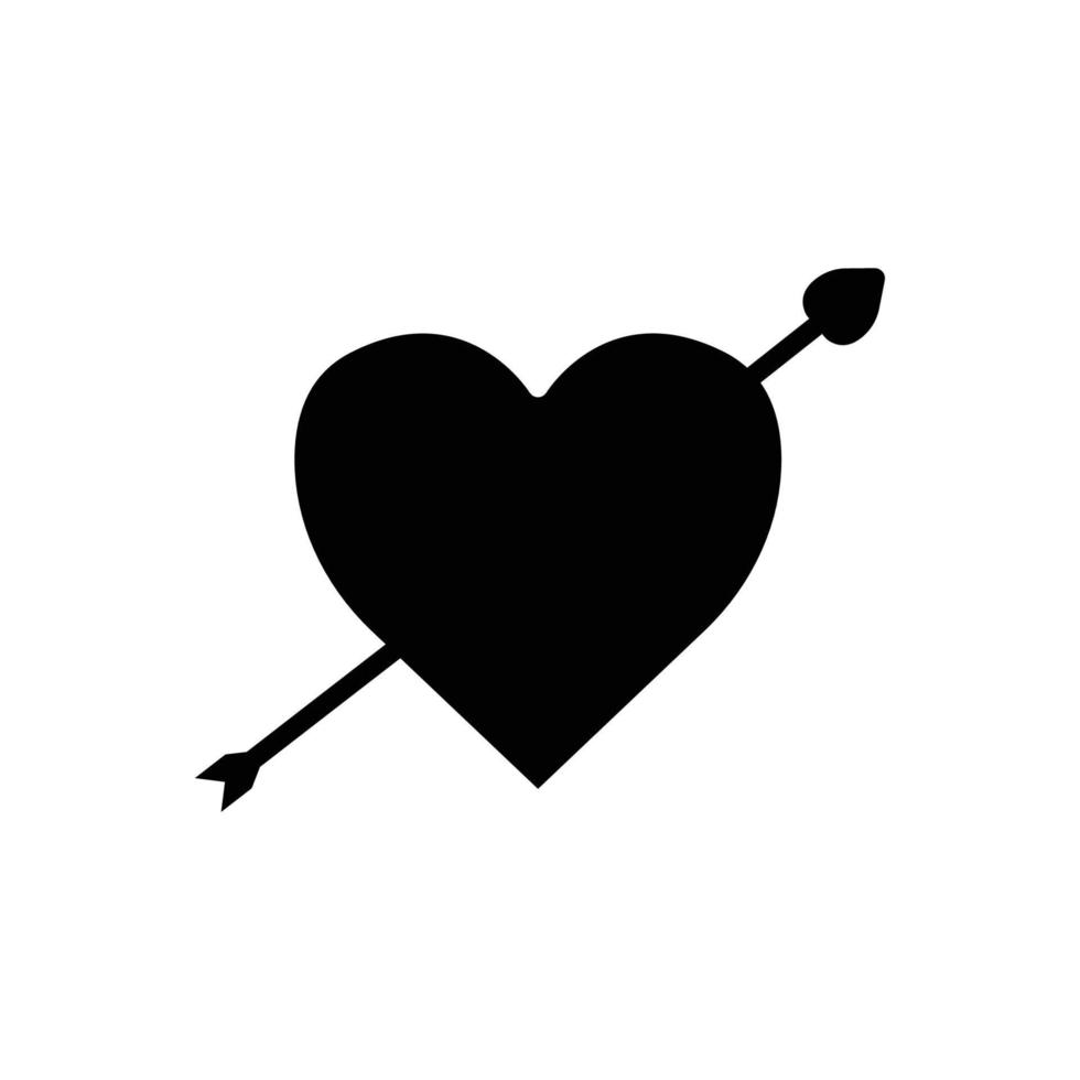 icono de corazón con flecha. icono relacionado con la boda. estilo de icono sólido, glifo. diseño simple editable vector