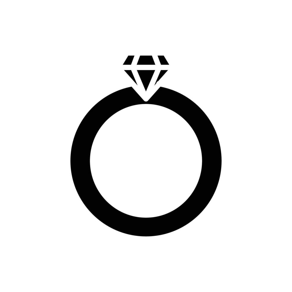 gem ring icon. Icon related to wedding. Solid icon style, glyph. Simple design editable vector