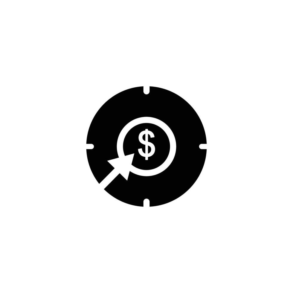 icono de destino con dólar. adecuado para icono emprendedor, negocio. estilo de icono sólido, glifo. diseño simple editable vector