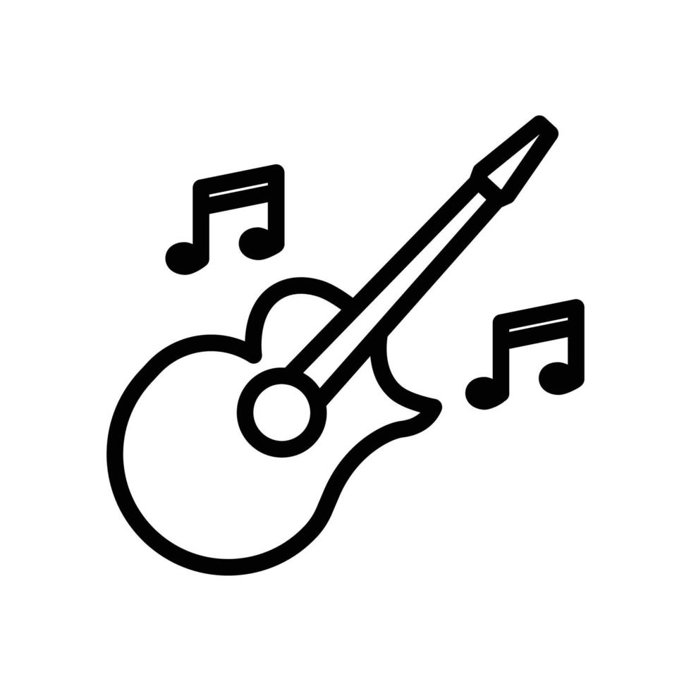 Guitar icon with tone. Icon related to party. line icon style. Simple design editable vector