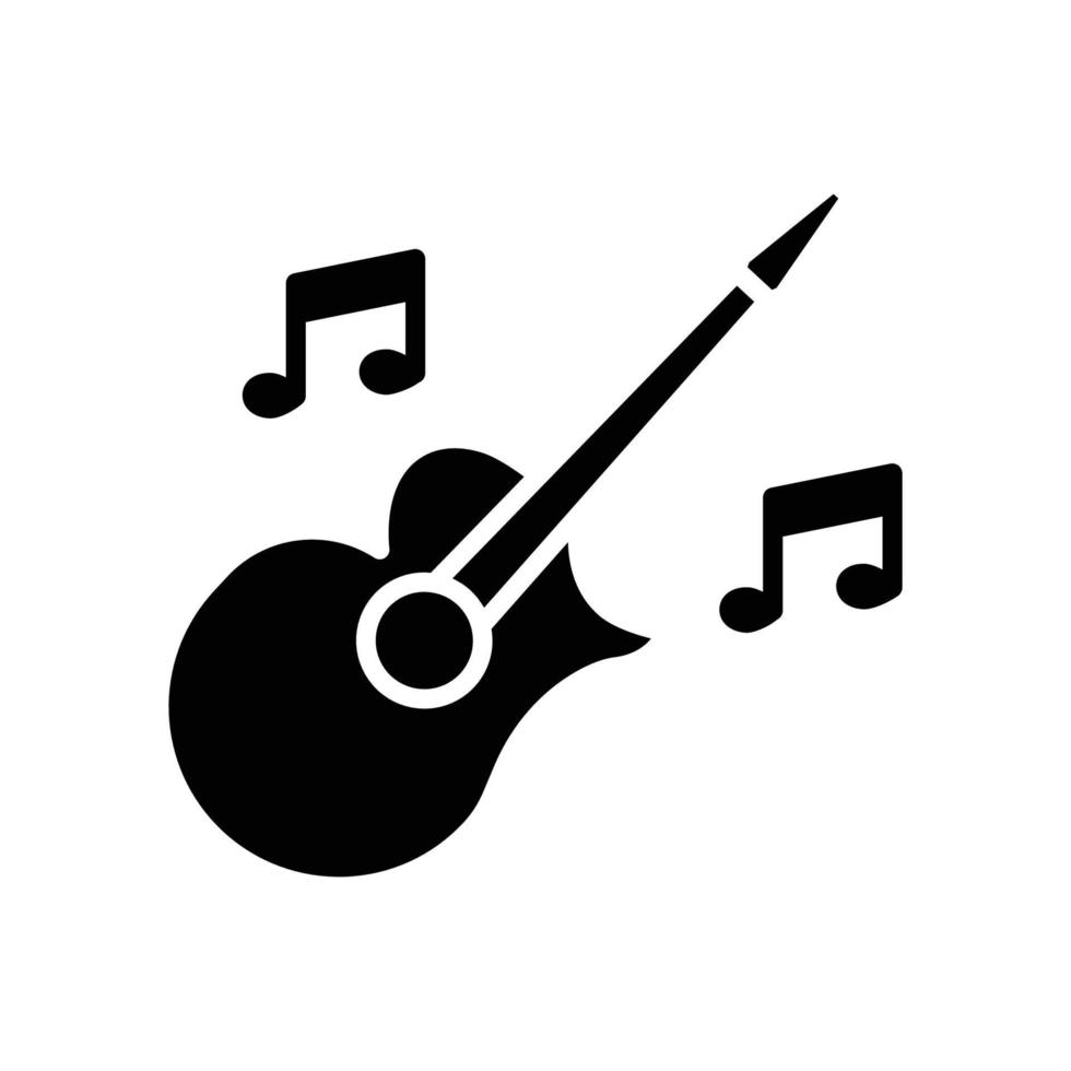 Guitar icon with tone. Icon related to party. Solid icon style, glyph. Simple design editable vector