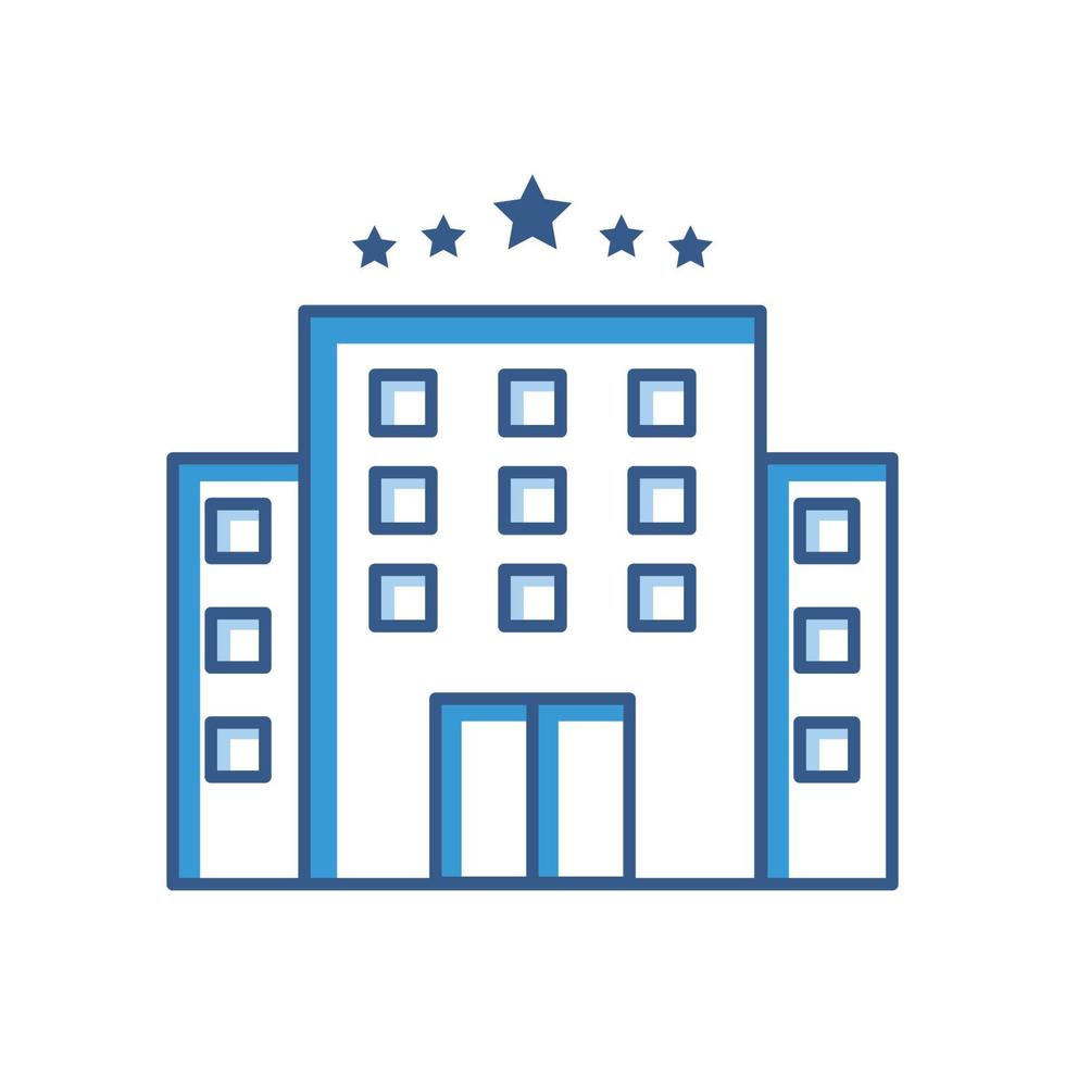 Hotel icon. Two tone icon style. Simple design editable vector