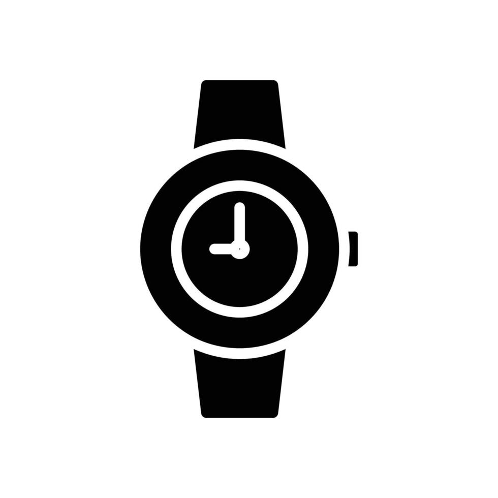 icono de reloj adecuado para el icono de accesorios. estilo de icono sólido, glifo. diseño simple editable vector