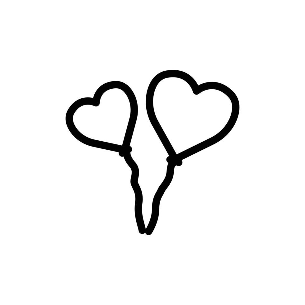 heart balloon icon. Icon related to party. line icon style. Simple design editable vector