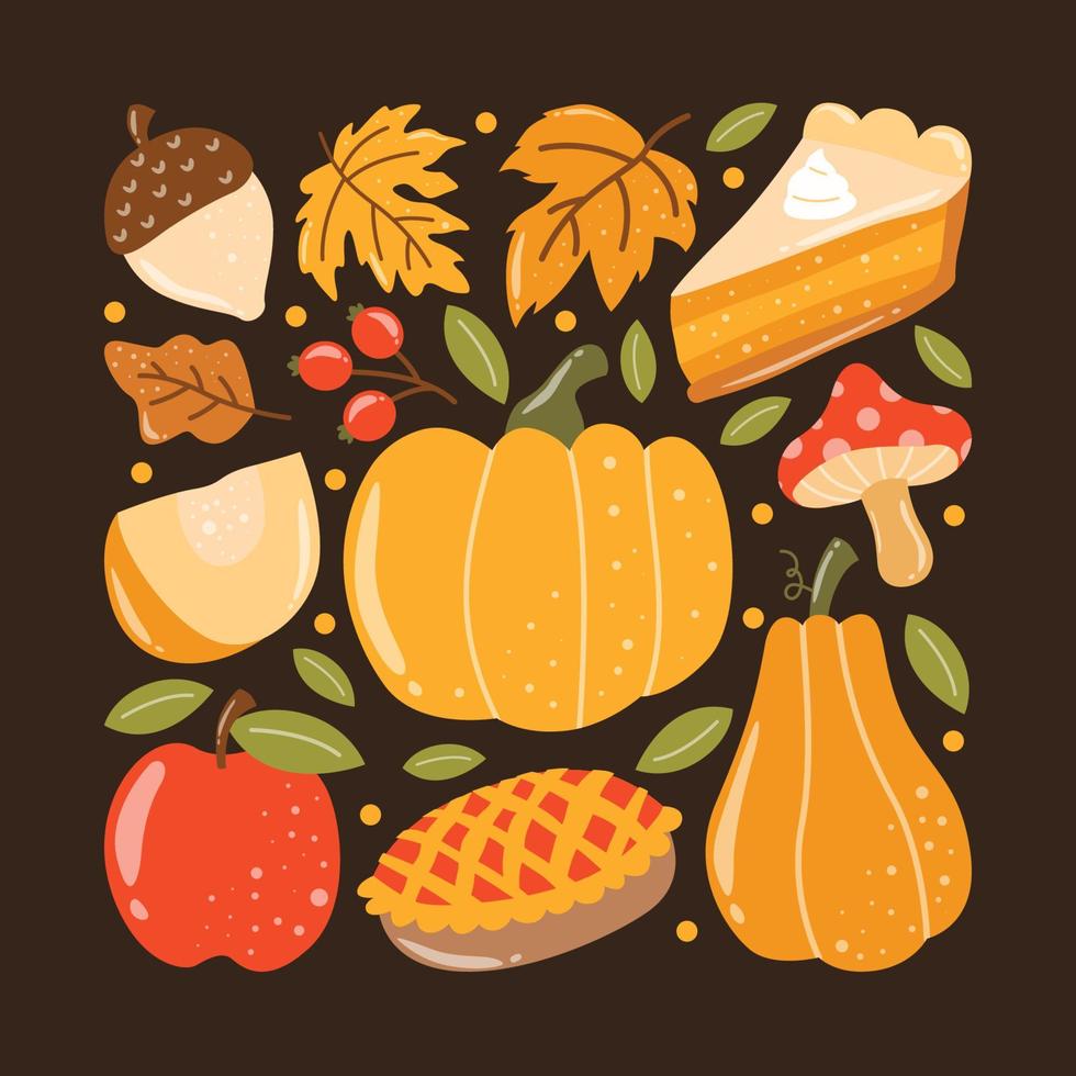 Apple Picking And Pumpkin Hunting Doodle Icon vector