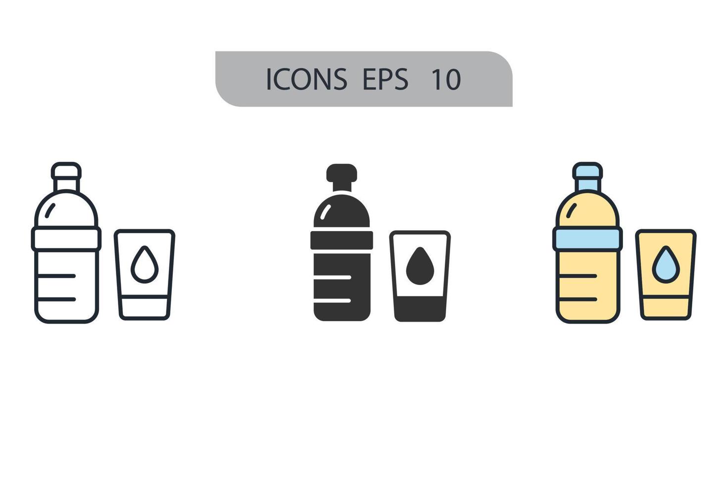 iconos de agua símbolo elementos vectoriales para infografía web vector