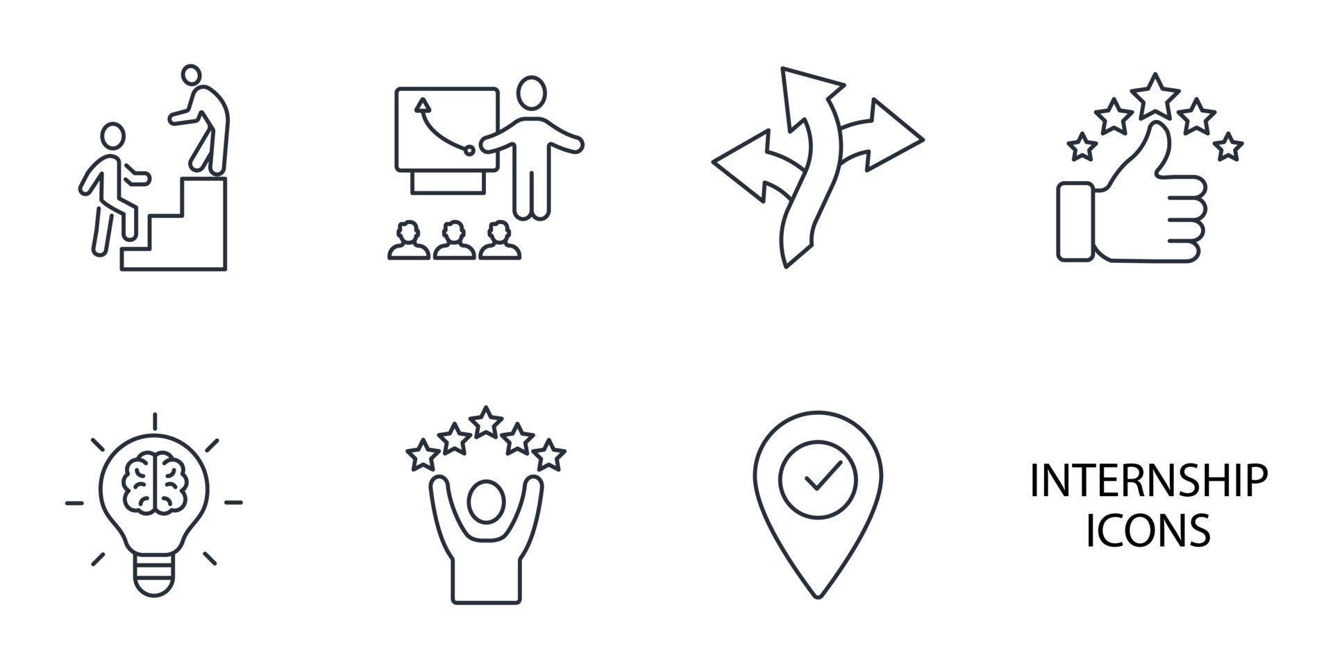 internship icons set . internship pack symbol vector elements for infographic web