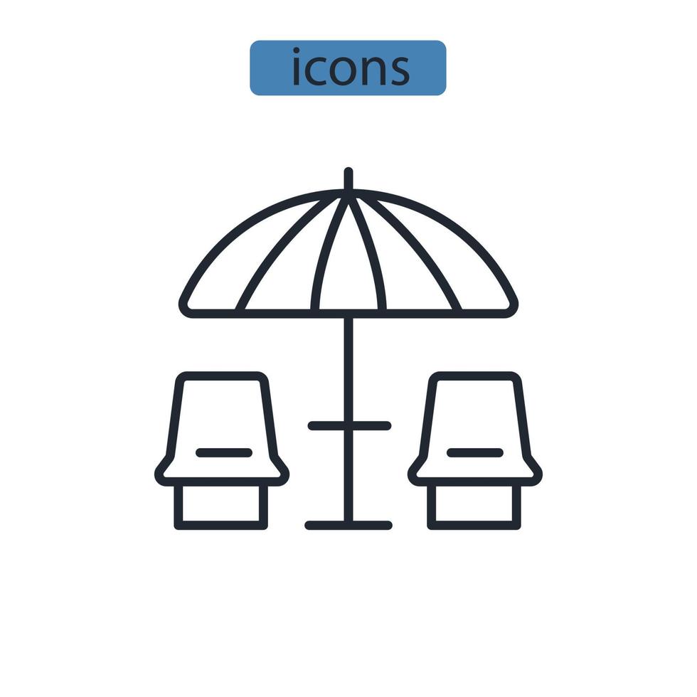 beach icons  symbol vector elements for infographic web