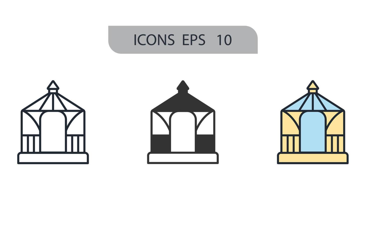 los iconos de la glorieta simbolizan los elementos vectoriales para la web infográfica vector